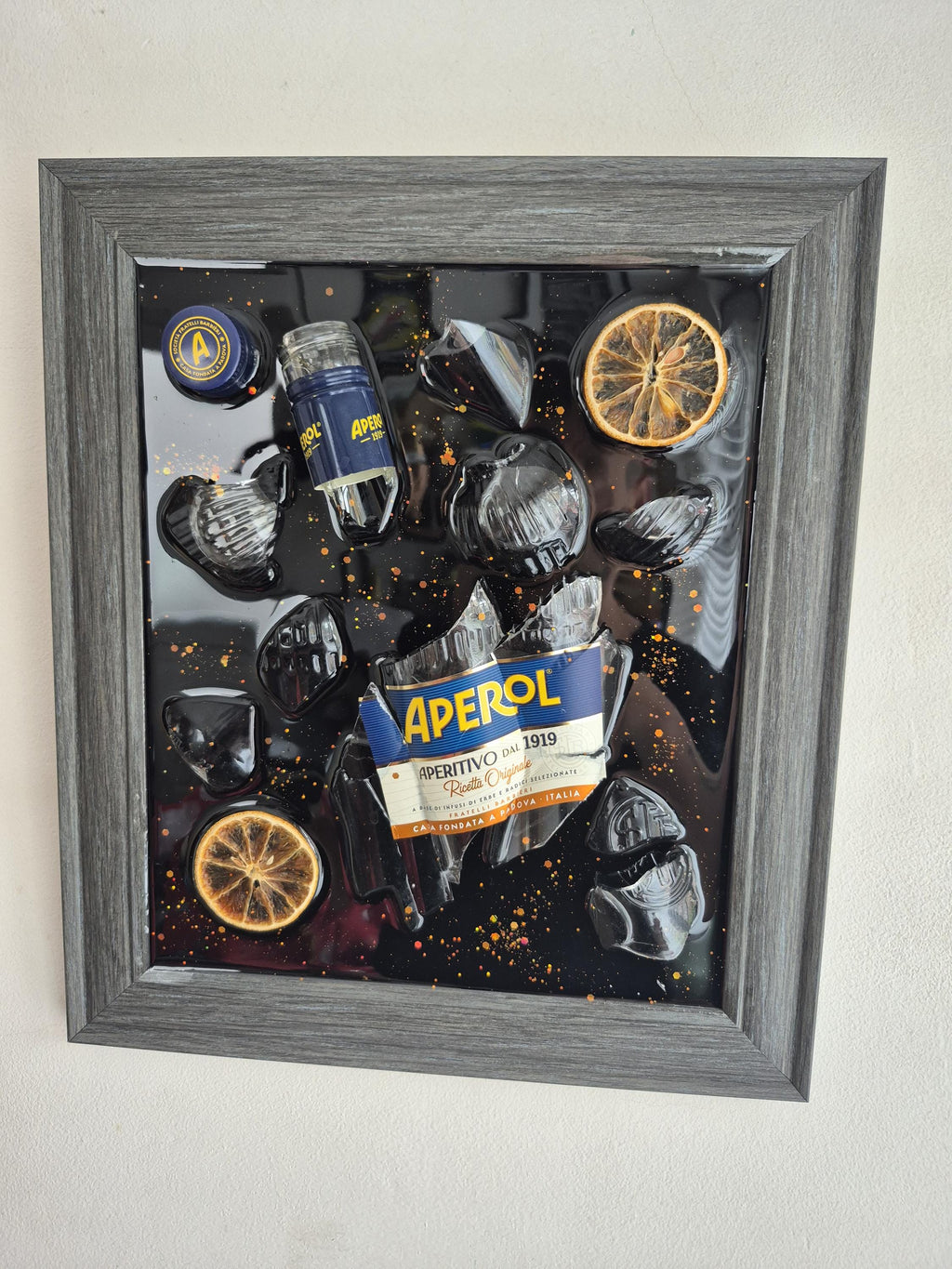 Aperol Smashed Bottle Art
