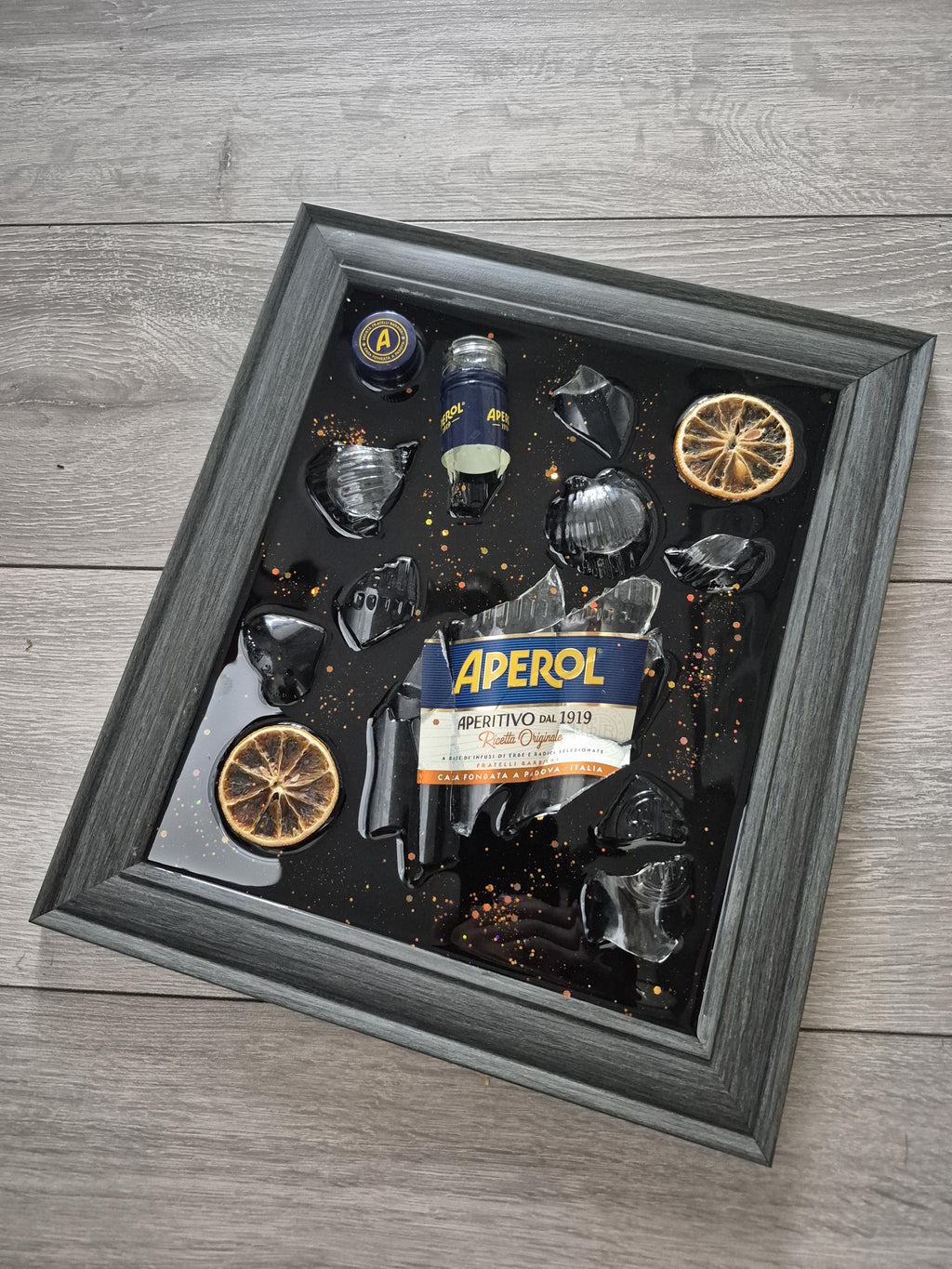 Aperol Smashed Bottle Art