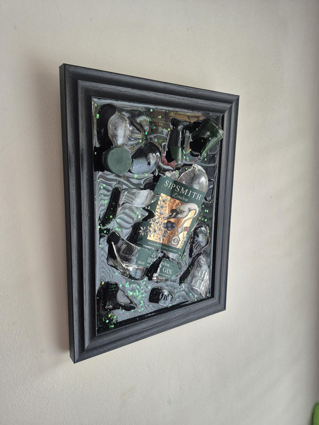 Sipsmith Gin Smashed Bottle Art