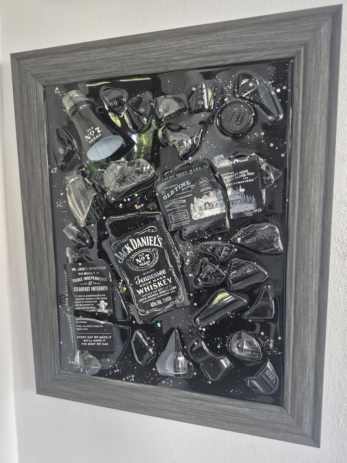 Jack Daniel's Smashed Bottle Art