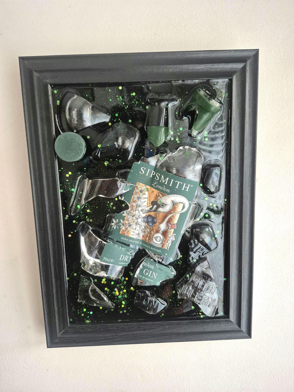 Sipsmith Gin Smashed Bottle Art