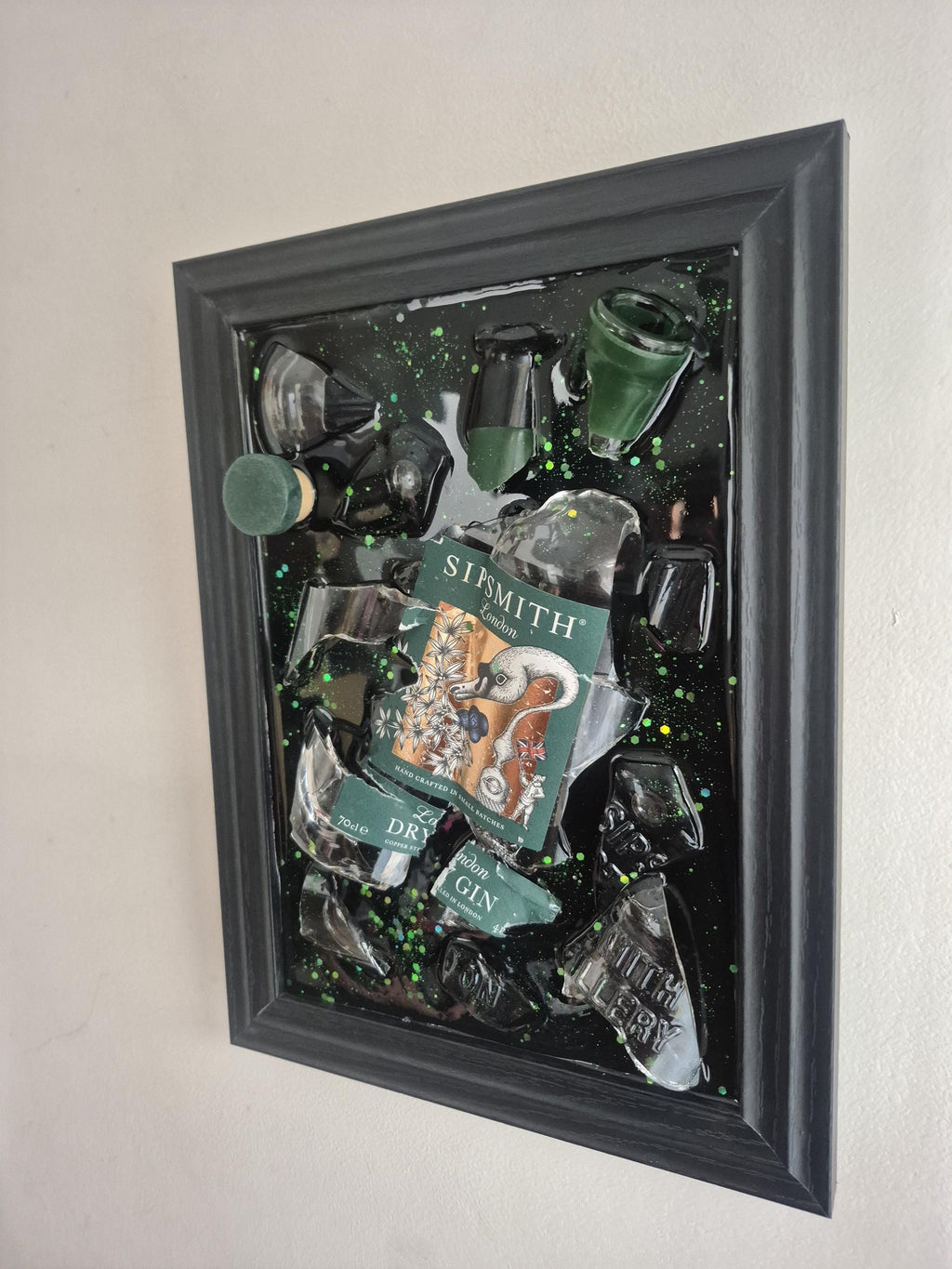Sipsmith Gin Smashed Bottle Art