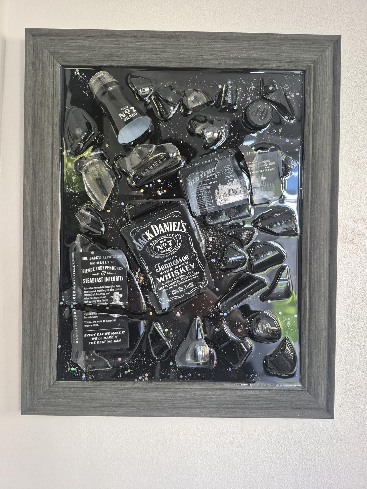 Jack Daniel's Smashed Bottle Art
