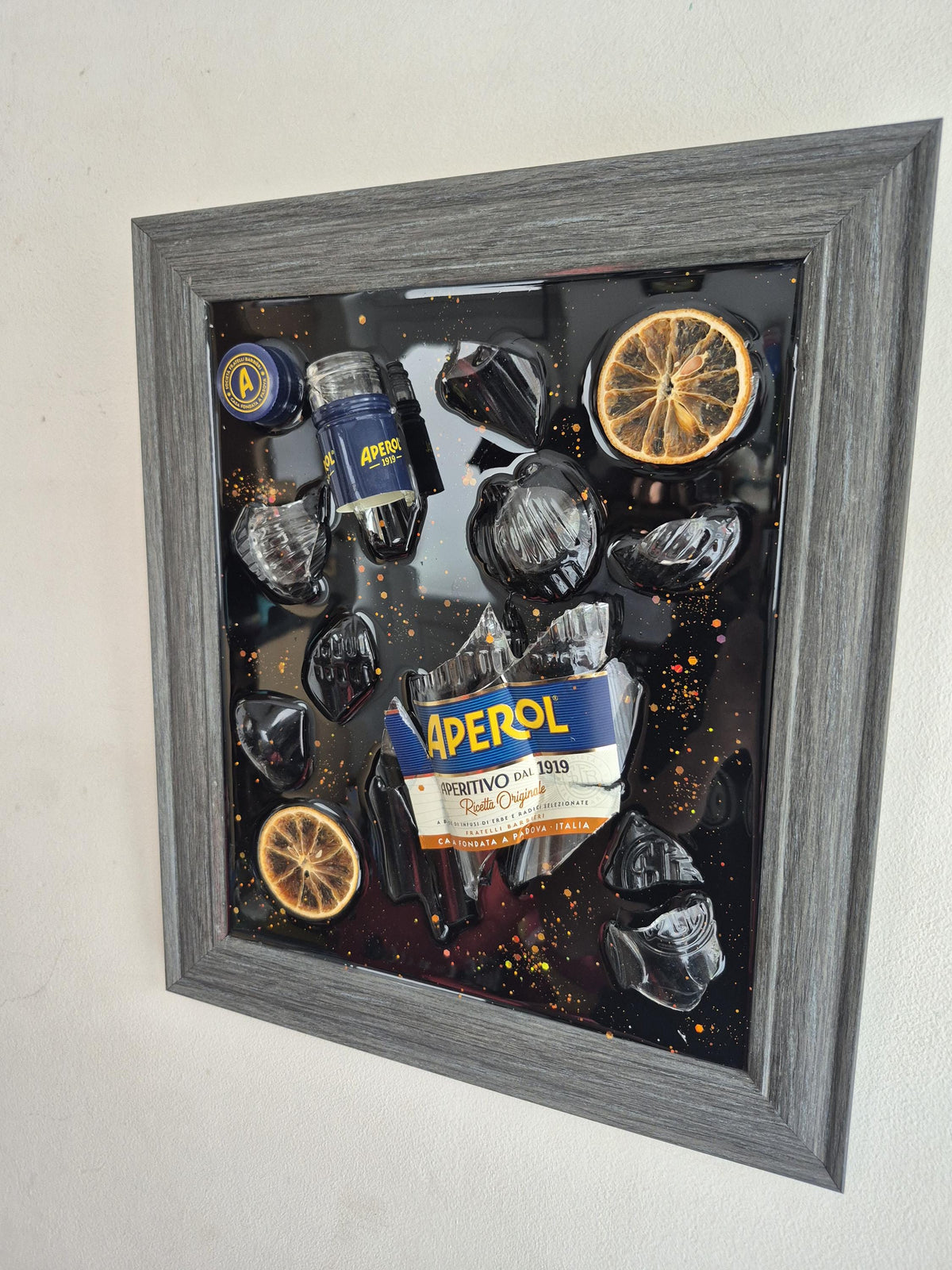 Aperol Smashed Bottle Art