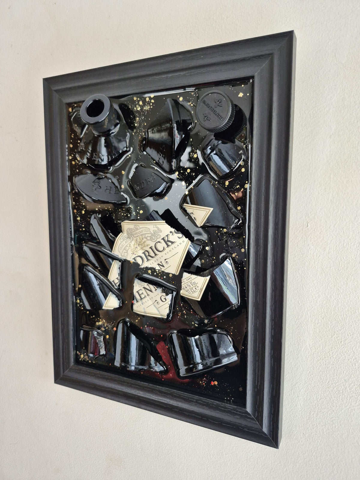 Hendrick's Gin Smashed Bottle Art