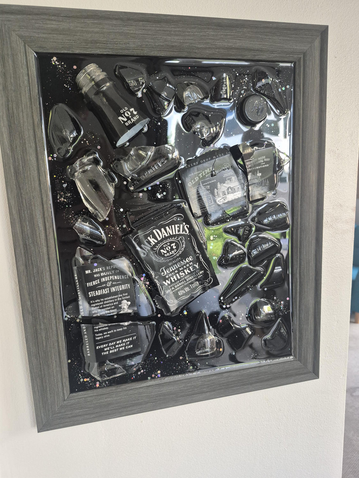 Jack Daniel's Smashed Bottle Art