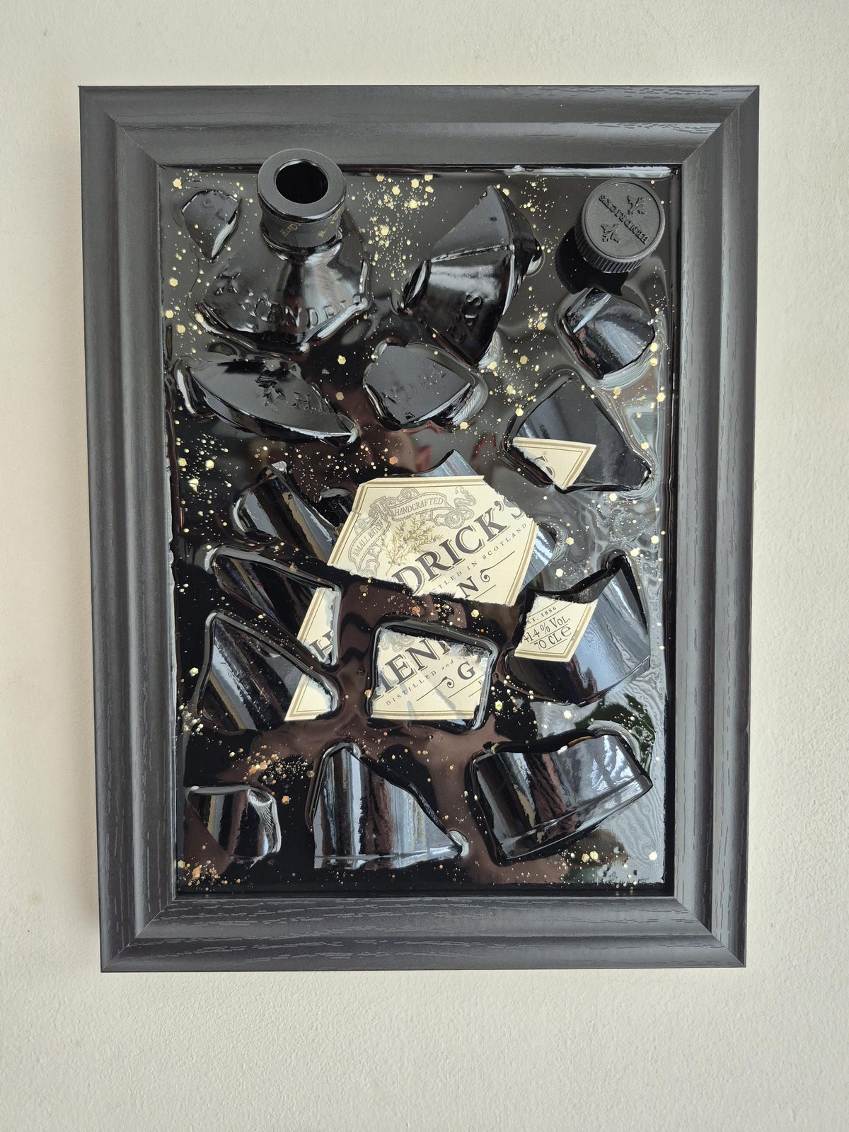 Hendrick's Gin Smashed Bottle Art